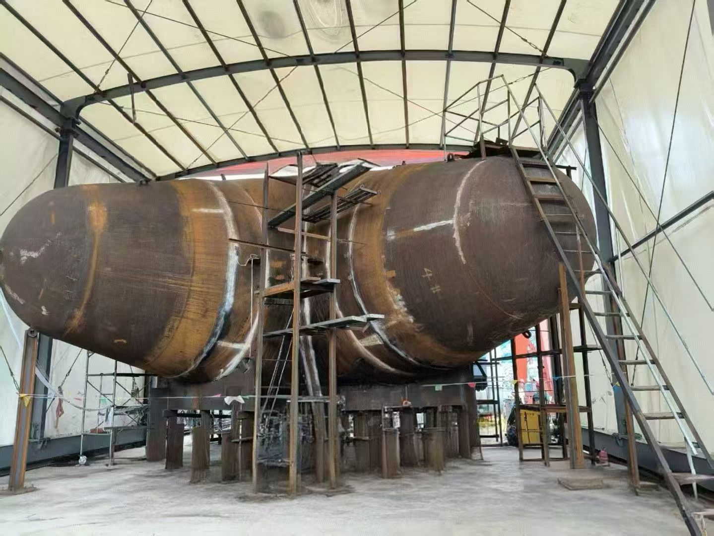 罗田平坦原平坦原岔管及月牙板制作现场图片 图4